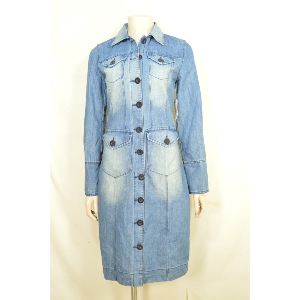 Bisou Bisou dress SZ XS NWT blue jeans denim butto
